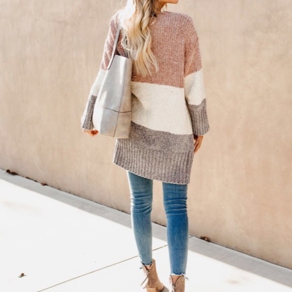 Supersoft Chenille Colorblock Cardigan - Picture 3 of 3